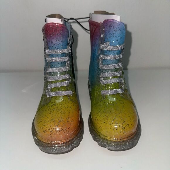 Western Chief Girls Sparkle Lace up Boots Sz 6/7 New - Picture 5 of 5